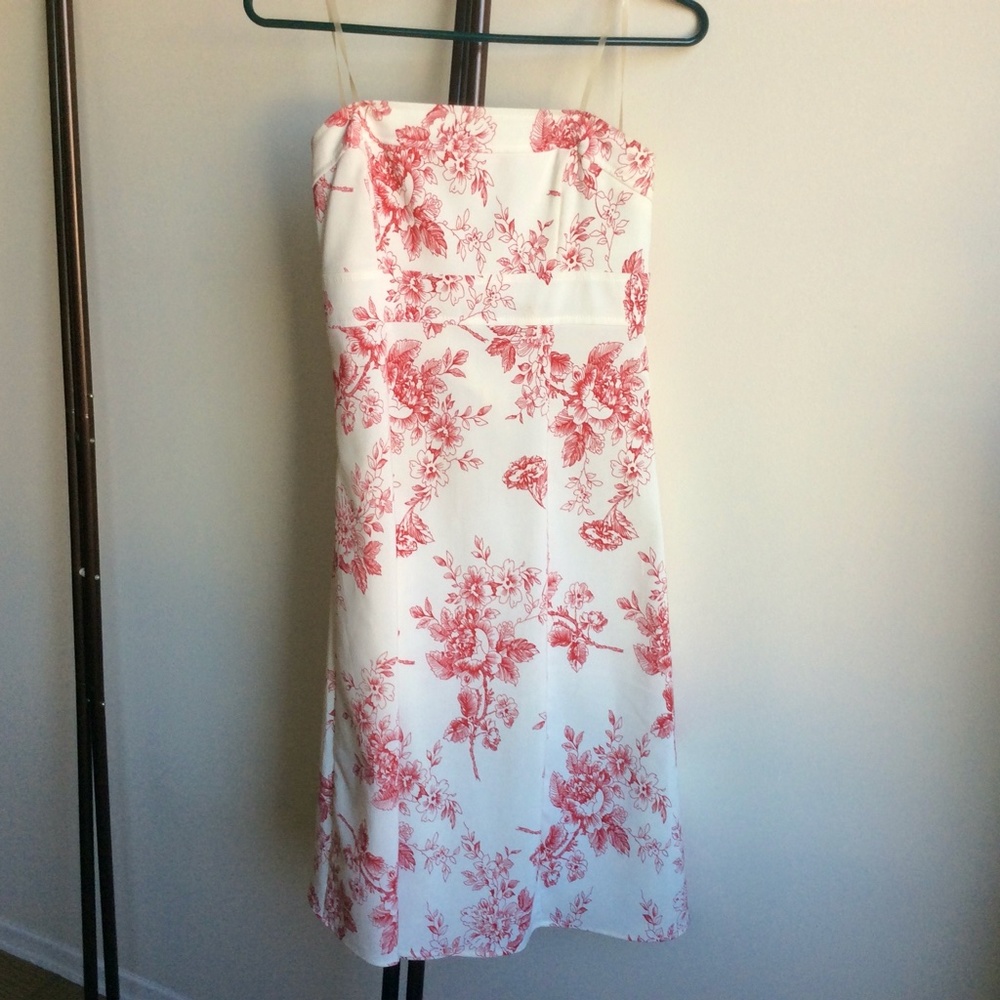 Floral Print Strapless Dress, Size 9/10